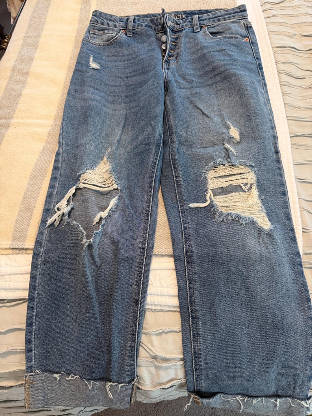 wild fable Medium Blue Distressed Boyfriend Jeans